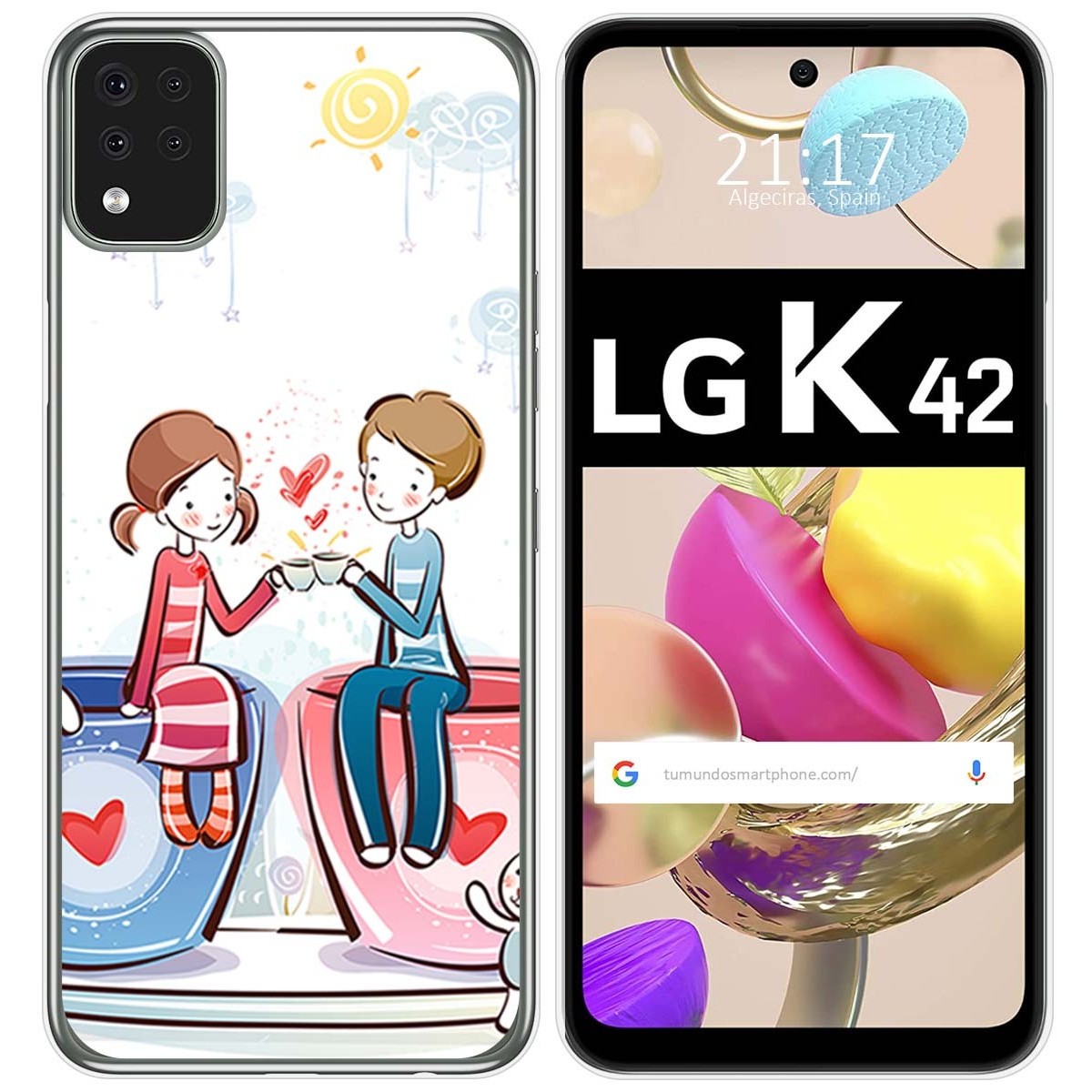 Funda Gel Tpu para LG K42 diseño Café Dibujos