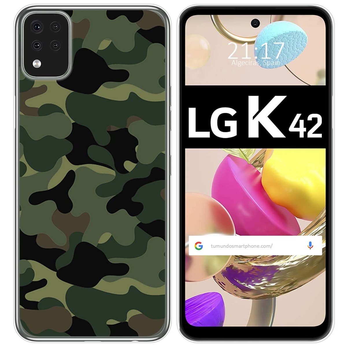 Funda Gel Tpu para LG K42 diseño Camuflaje Dibujos