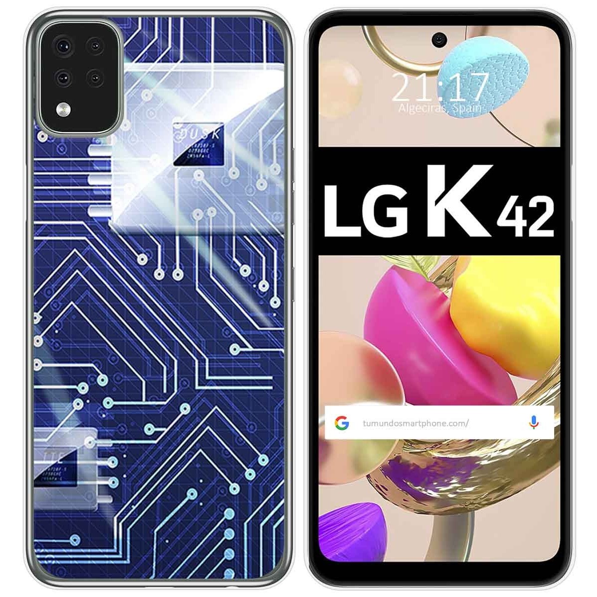 Funda Gel Tpu para LG K42 diseño Circuito Dibujos