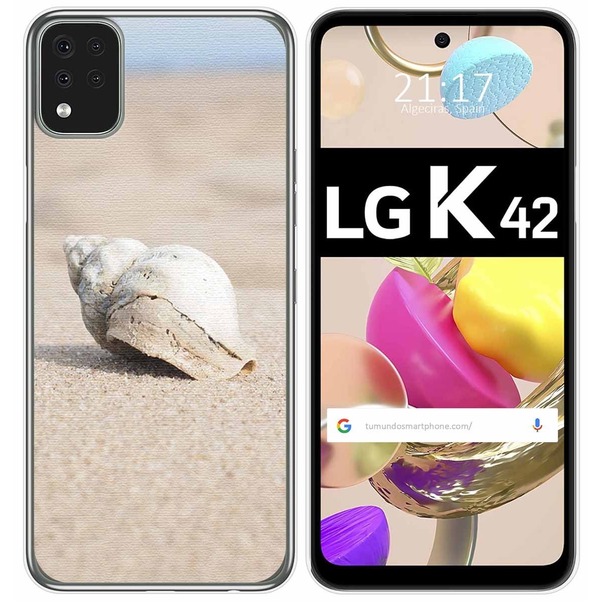 Funda Gel Tpu para LG K42 diseño Concha Dibujos