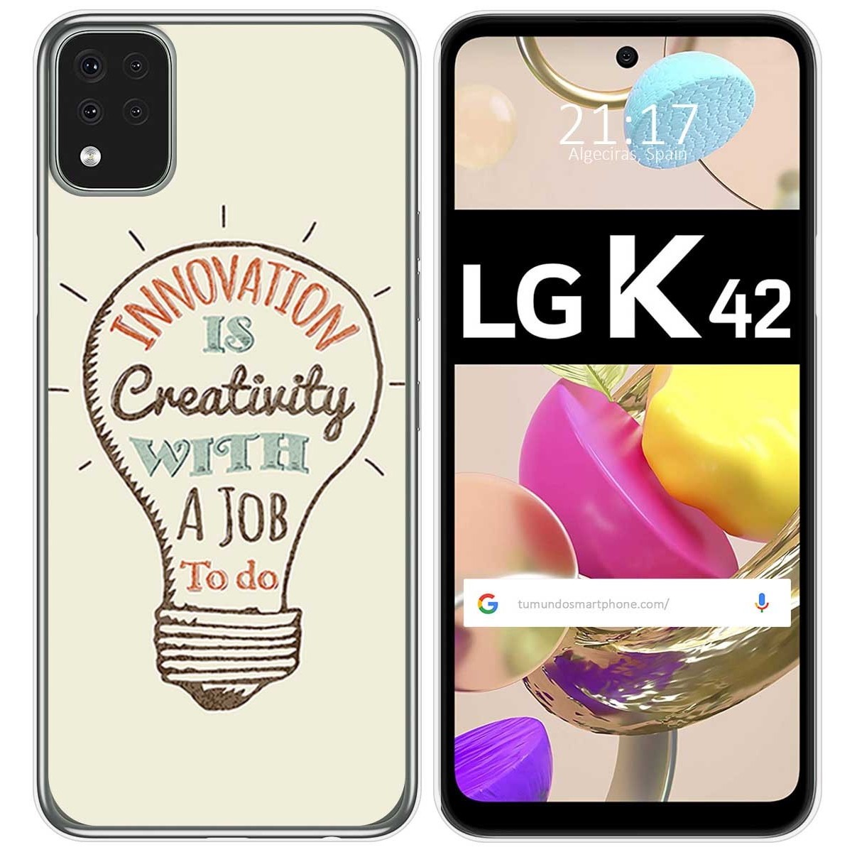 Funda Gel Tpu para LG K42 diseño Creativity Dibujos