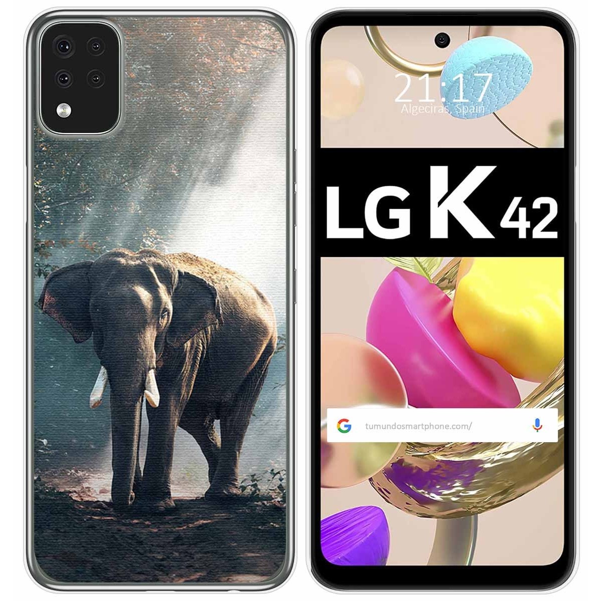 Funda Gel Tpu para LG K42 diseño Elefante Dibujos