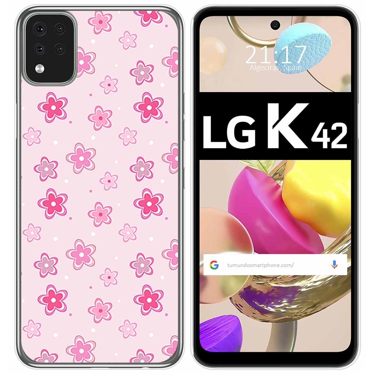Funda Gel Tpu para LG K42 diseño Flores Dibujos