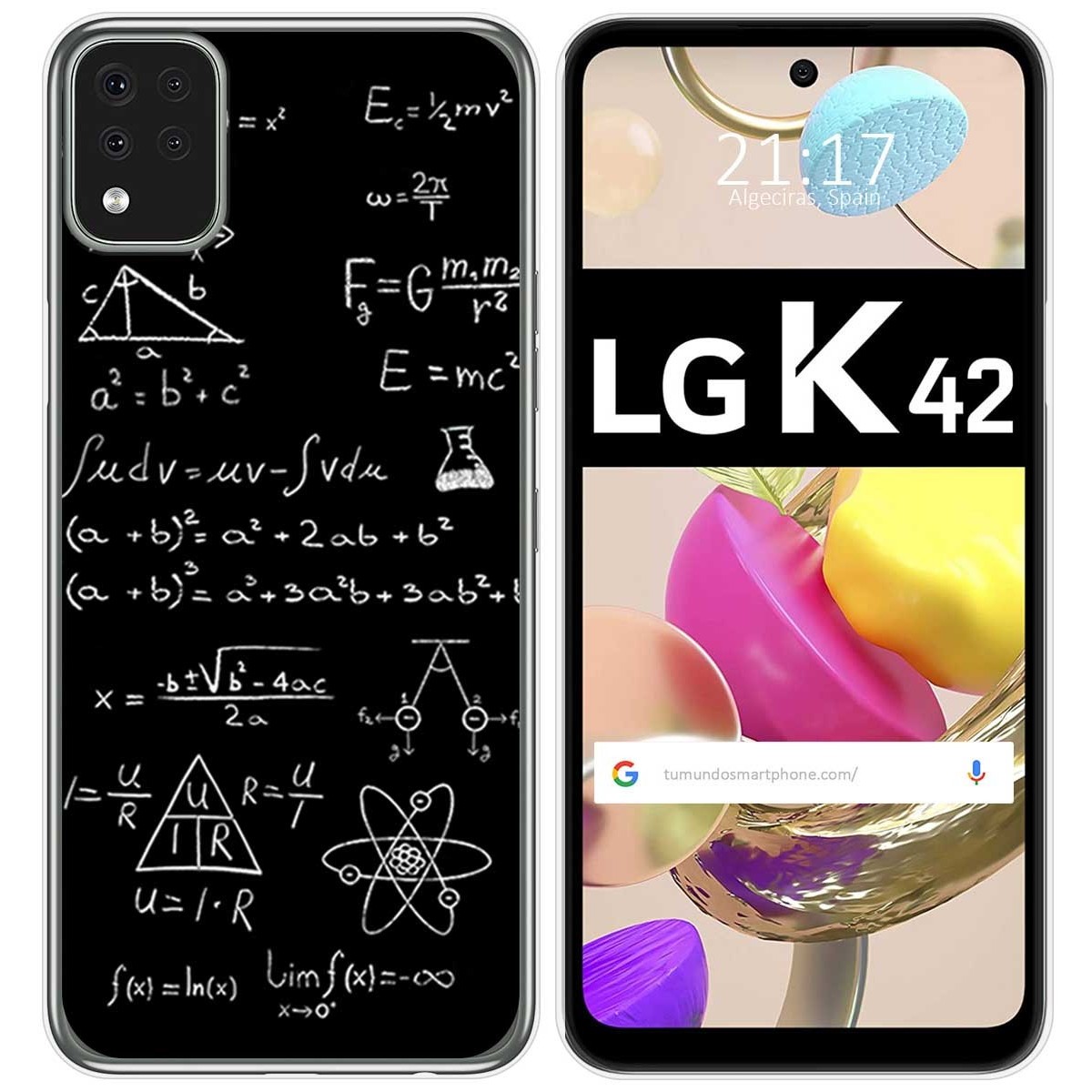 Funda Gel Tpu para LG K42 diseño Formulas Dibujos