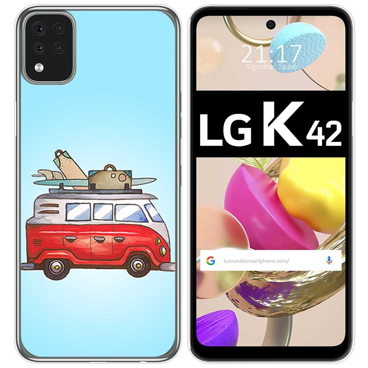 Funda Gel Tpu para LG K42 diseño Furgoneta Dibujos