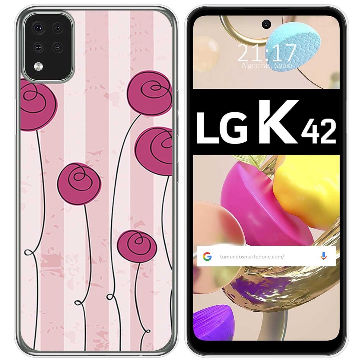 Funda Gel Tpu para LG K42 diseño Flores Vintage Dibujos