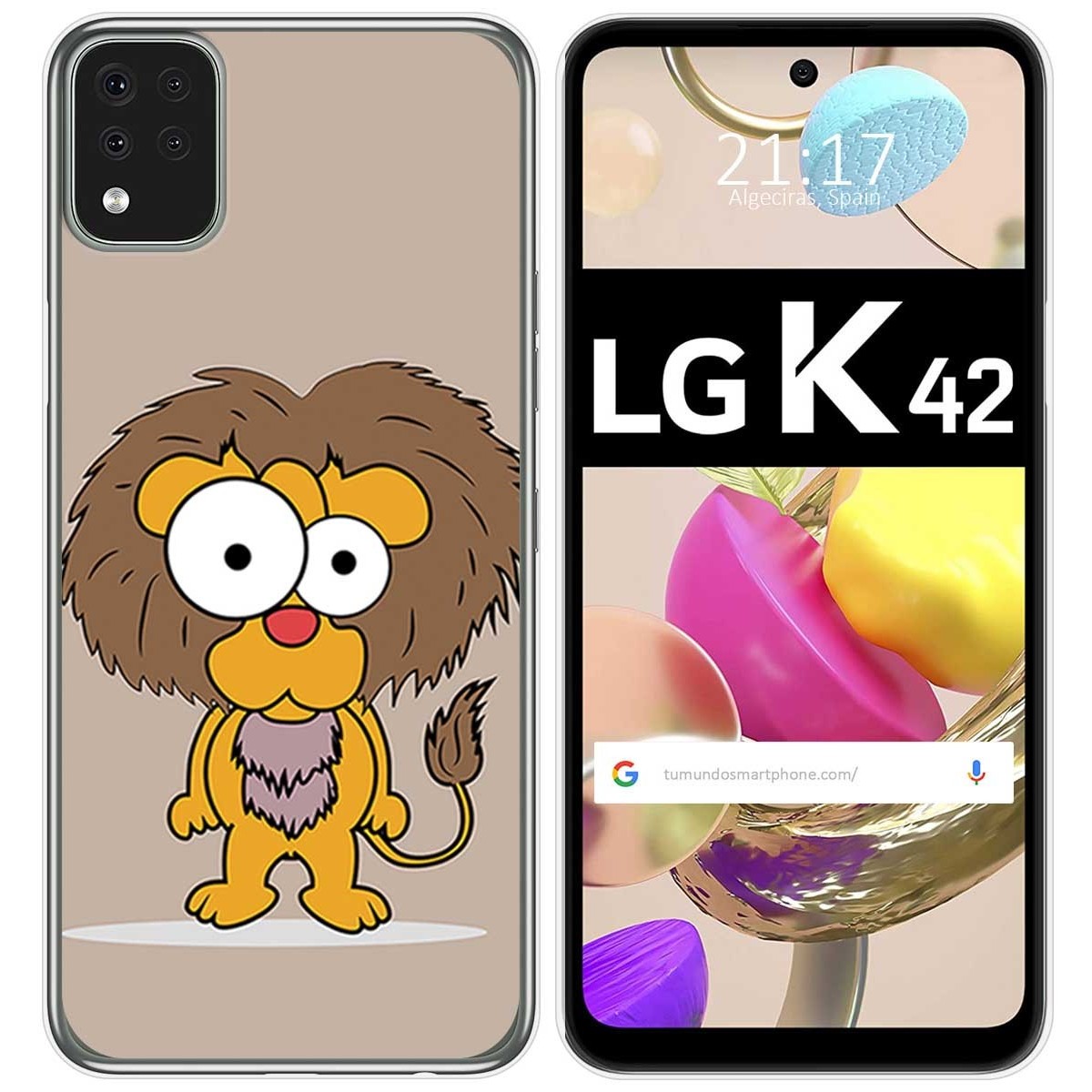 Funda Gel Tpu para LG K42 diseño Leon Dibujos