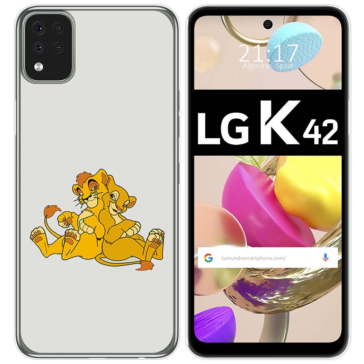 Funda Gel Tpu para LG K42 diseño Leones Dibujos