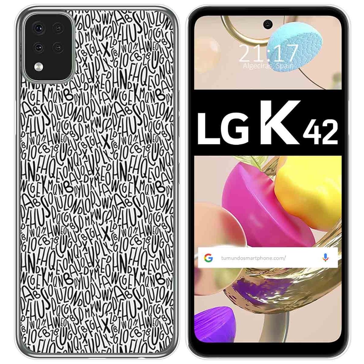 Funda Gel Tpu para LG K42 diseño Letras Dibujos