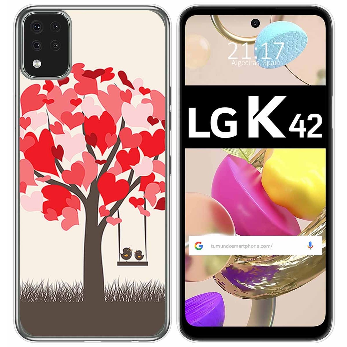 Funda Gel Tpu para LG K42 diseño Pajaritos Dibujos