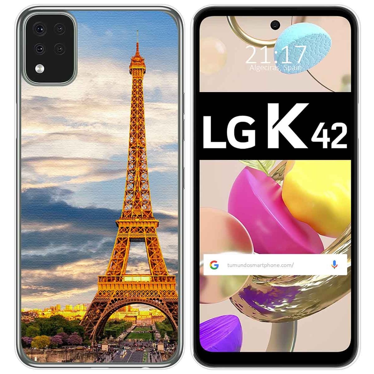 Funda Gel Tpu para LG K42 diseño Paris Dibujos