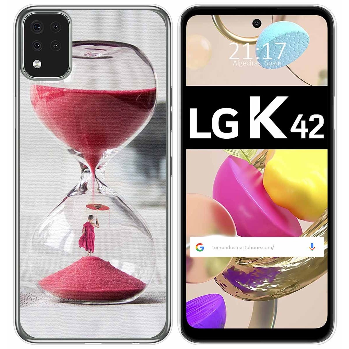 Funda Gel Tpu para LG K42 diseño Reloj Dibujos