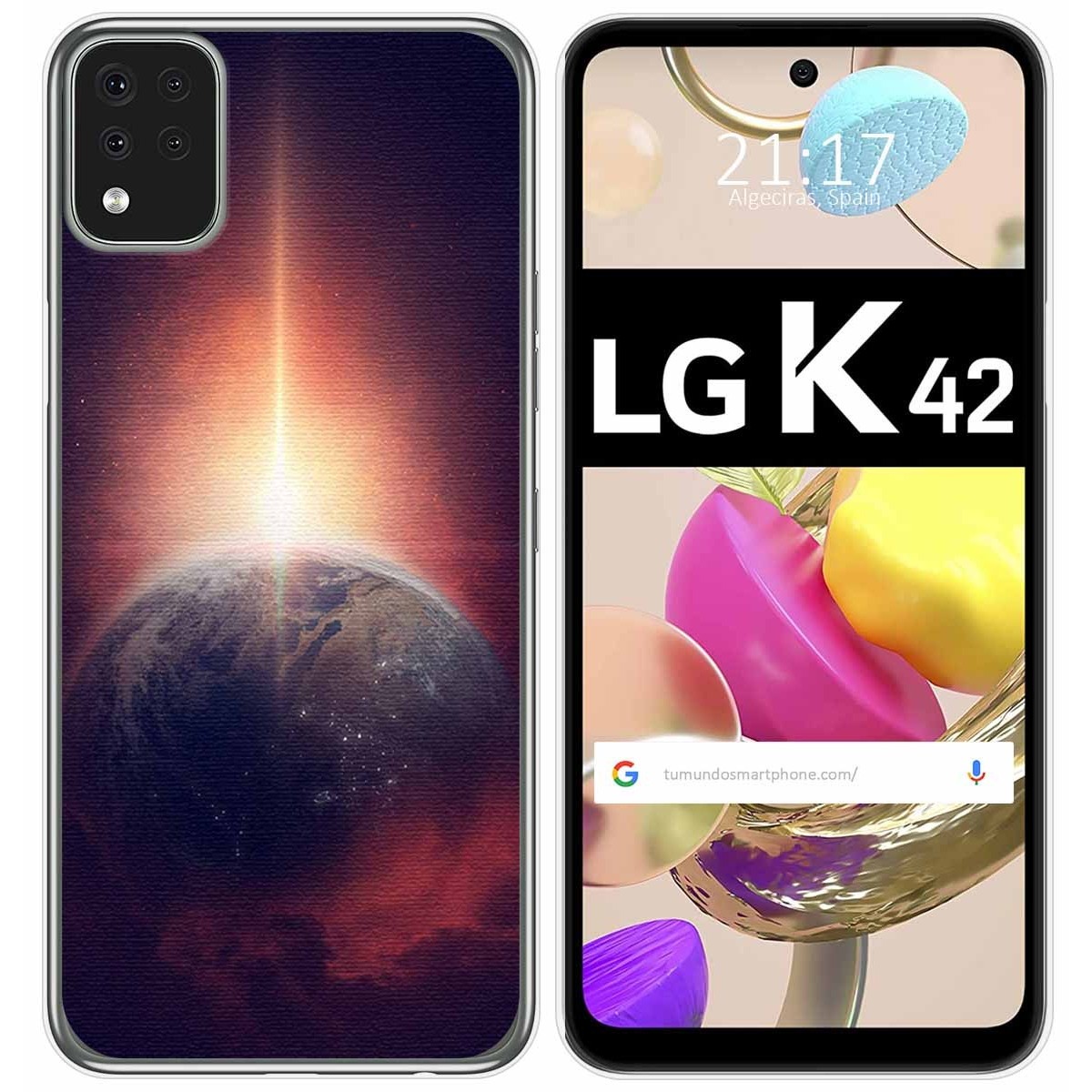 Funda Gel Tpu para LG K42 diseño Tierra Dibujos