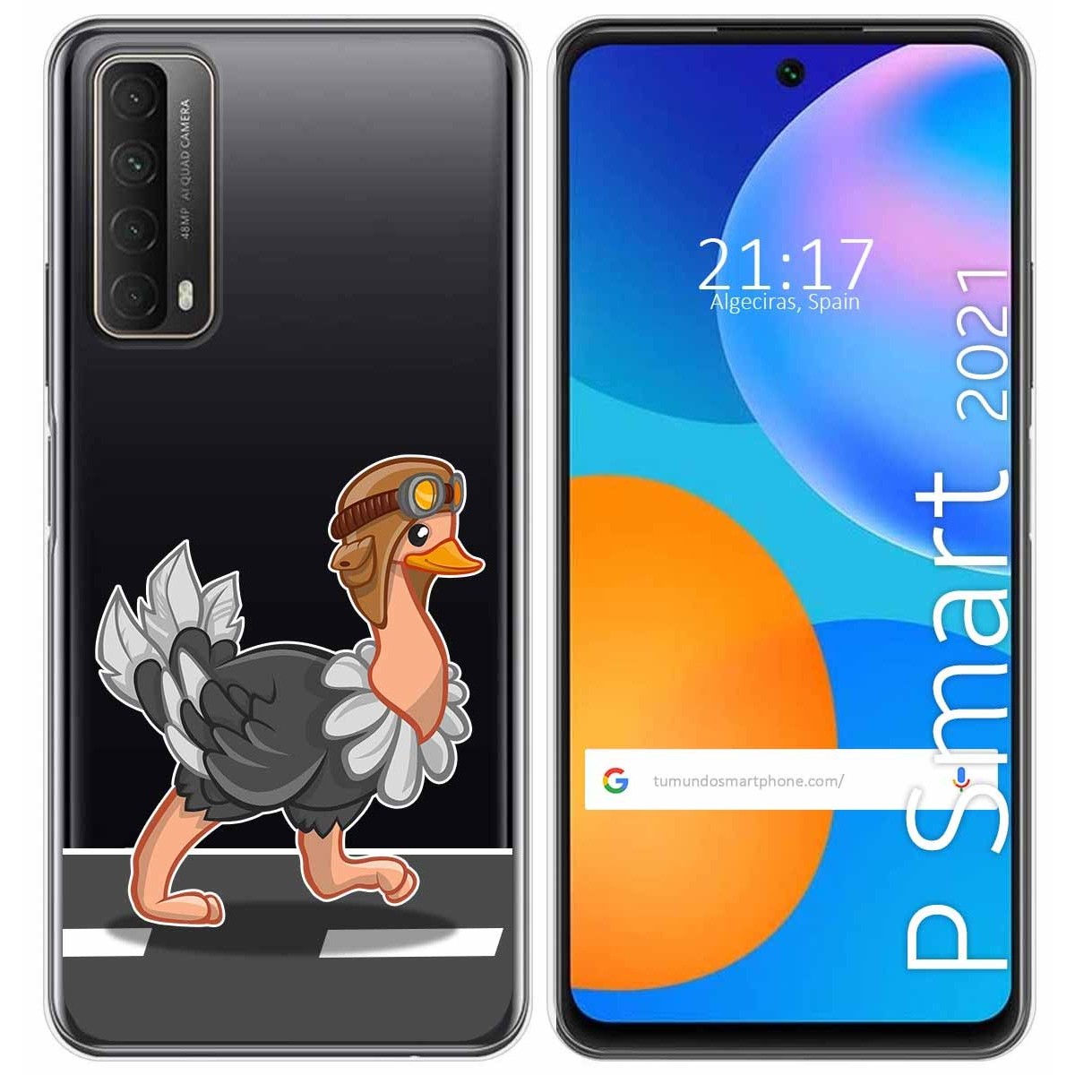 Funda Gel Transparente para Huawei P Smart 2021 diseño Avestruz Dibujos