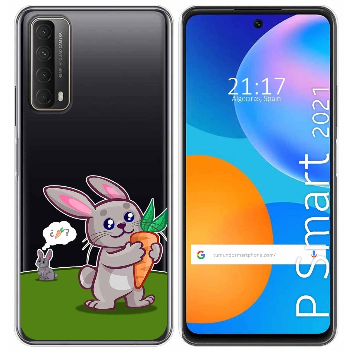 Funda Gel Transparente para Huawei P Smart 2021 diseño Conejo Dibujos