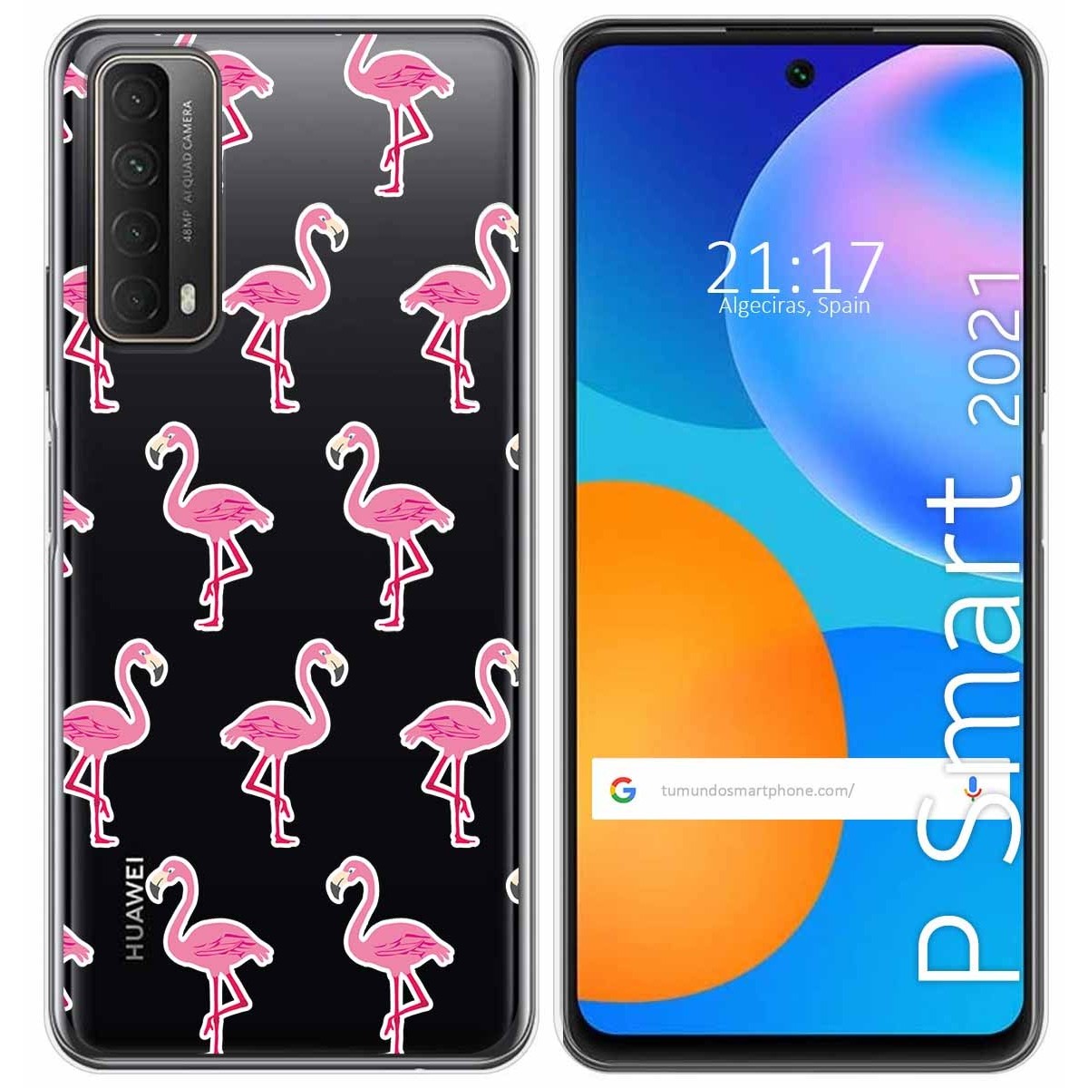 Funda Gel Transparente para Huawei P Smart 2021 diseño Flamenco Dibujos