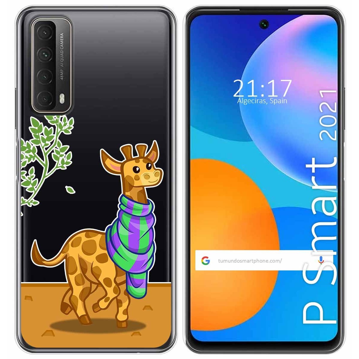 Funda Gel Transparente para Huawei P Smart 2021 diseño Jirafa Dibujos