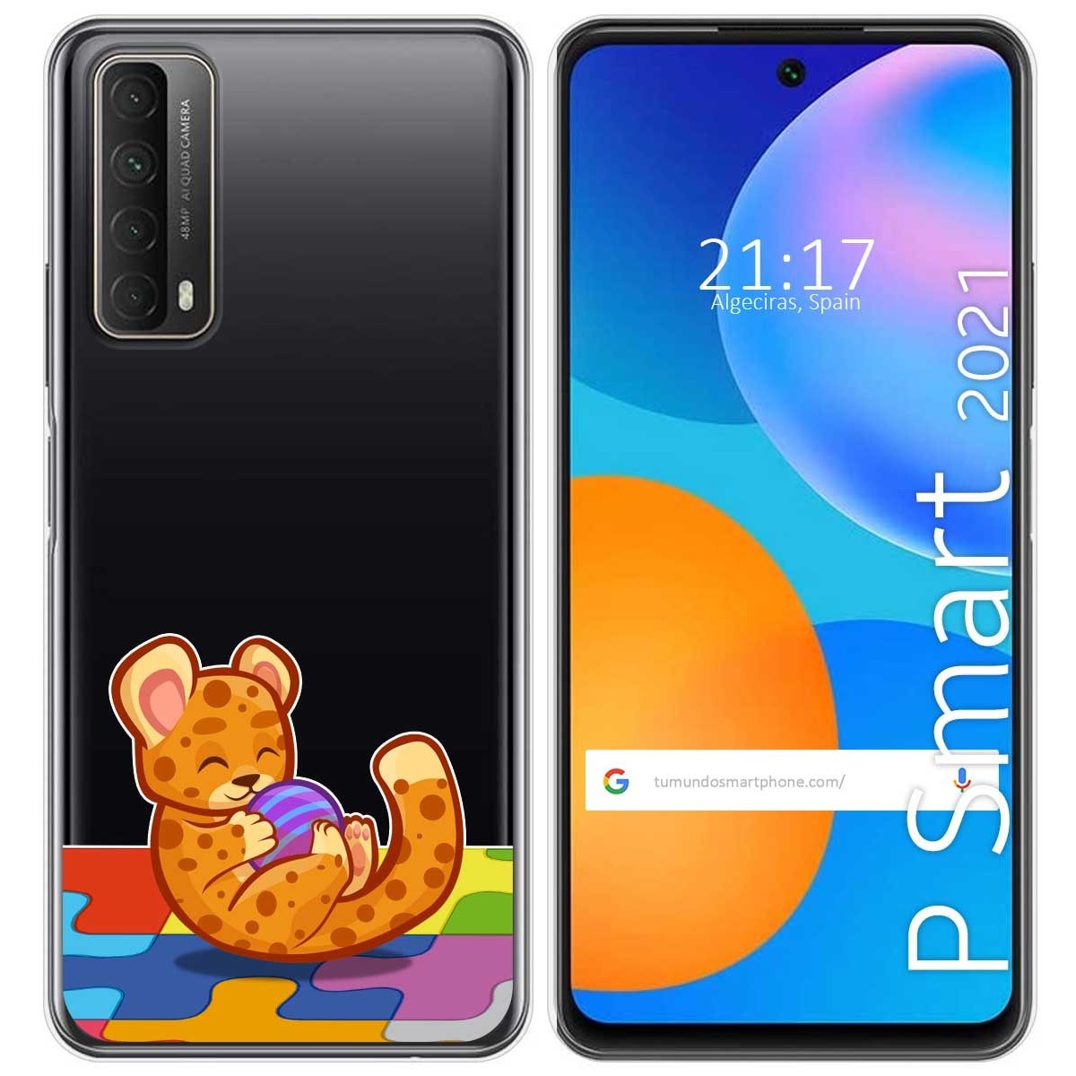 Funda Gel Transparente para Huawei P Smart 2021 diseño Leopardo Dibujos