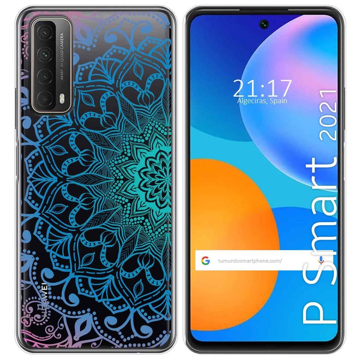 Funda Gel Transparente para Huawei P Smart 2021 diseño Mandala Dibujos