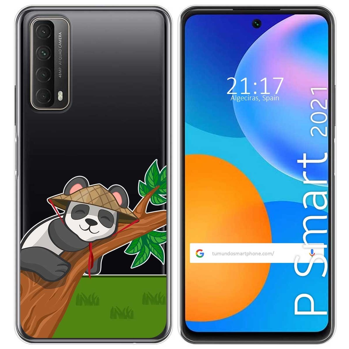 Funda Gel Transparente para Huawei P Smart 2021 diseño Panda Dibujos