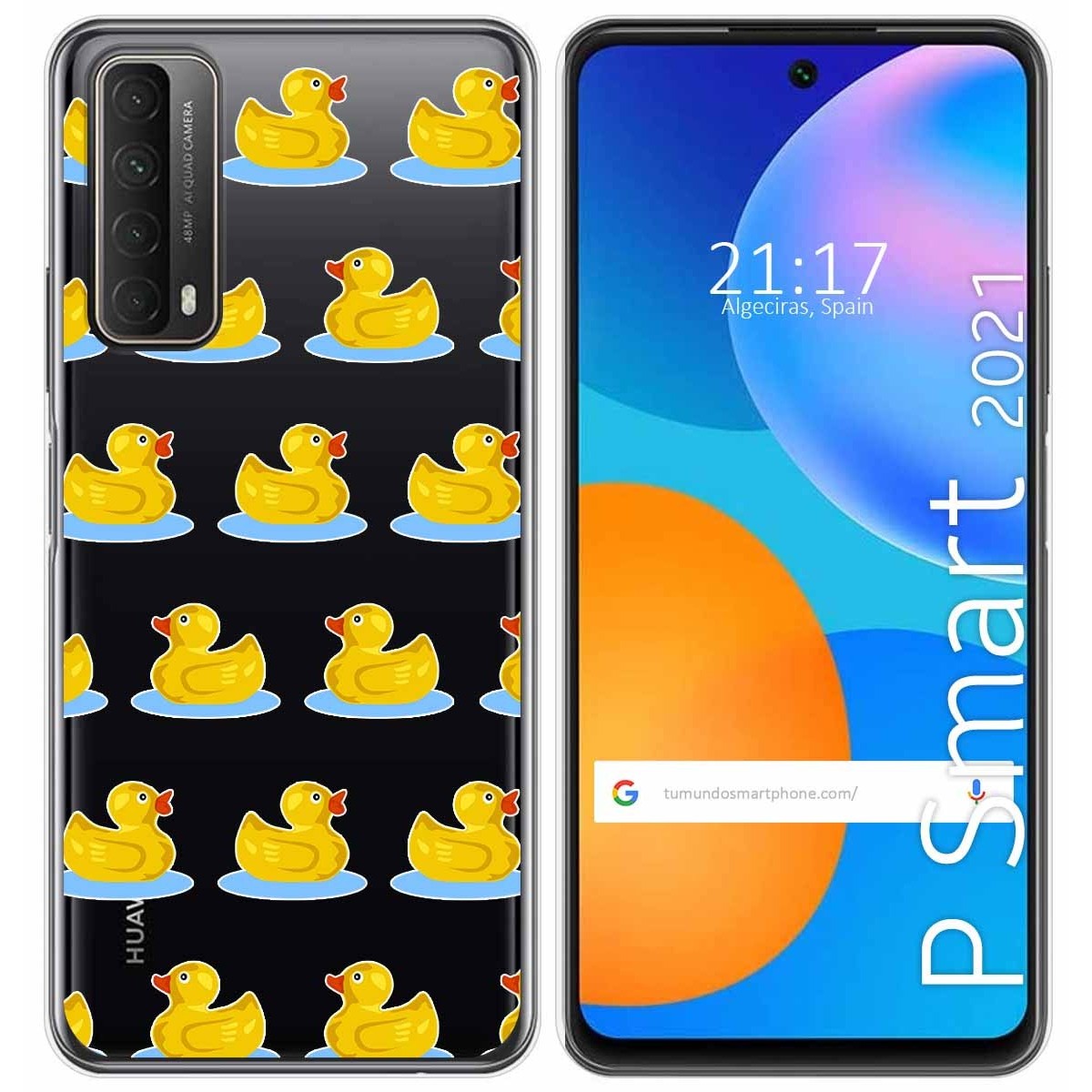 Funda Gel Transparente para Huawei P Smart 2021 diseño Pato Dibujos