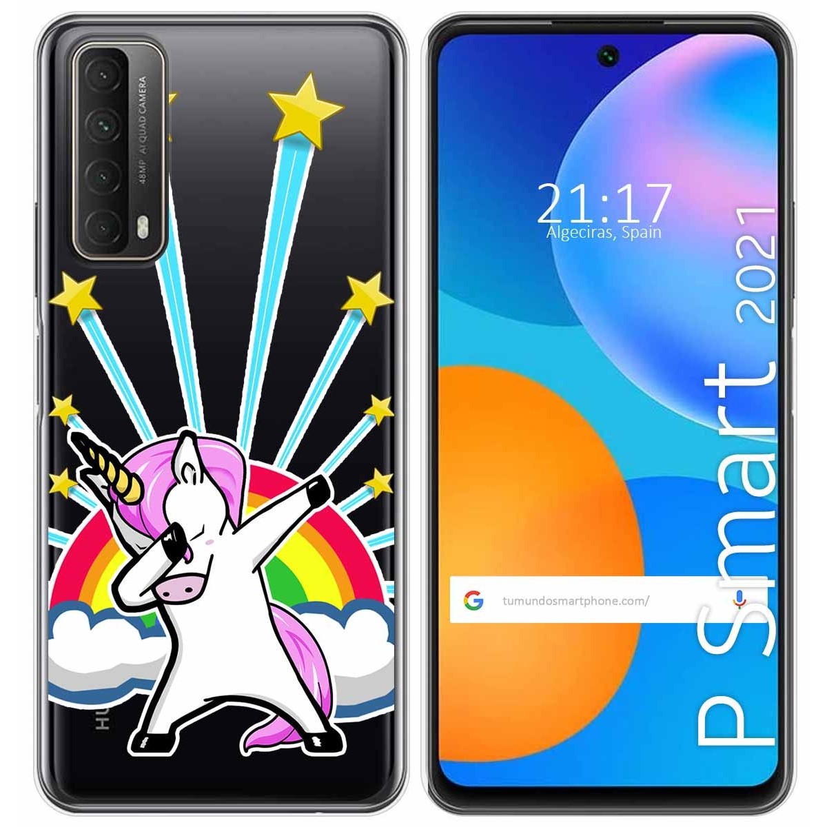 Funda Gel Transparente para Huawei P Smart 2021 diseño Unicornio Dibujos