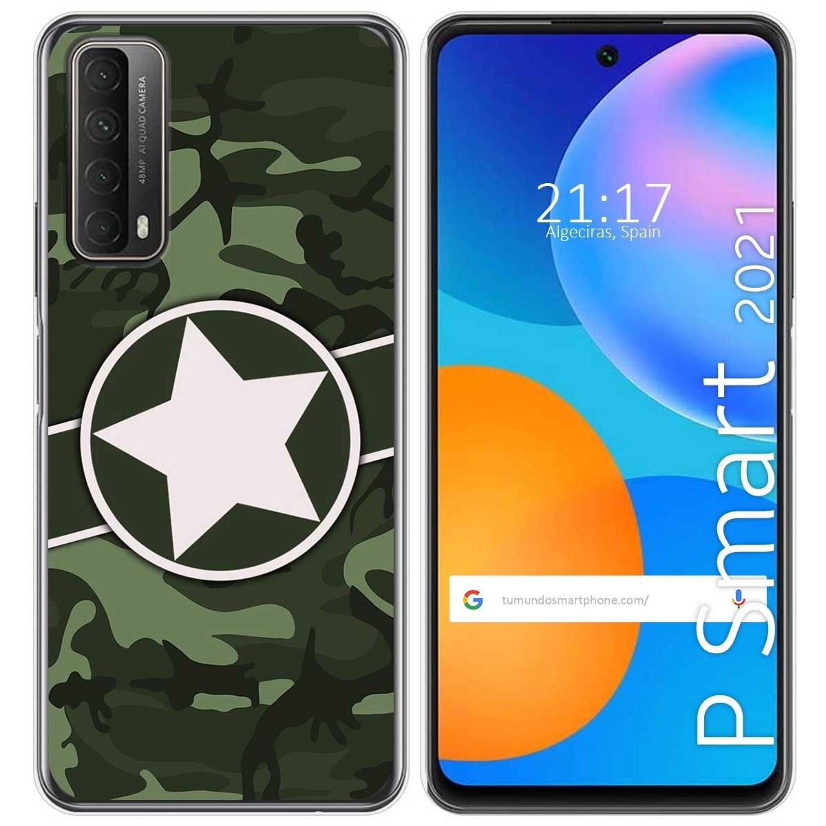 Funda Gel Tpu para Huawei P Smart 2021 diseño Camuflaje 01 Dibujos