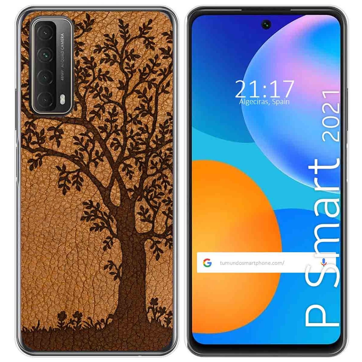 Funda Gel Tpu para Huawei P Smart 2021 diseño Cuero 03 Dibujos
