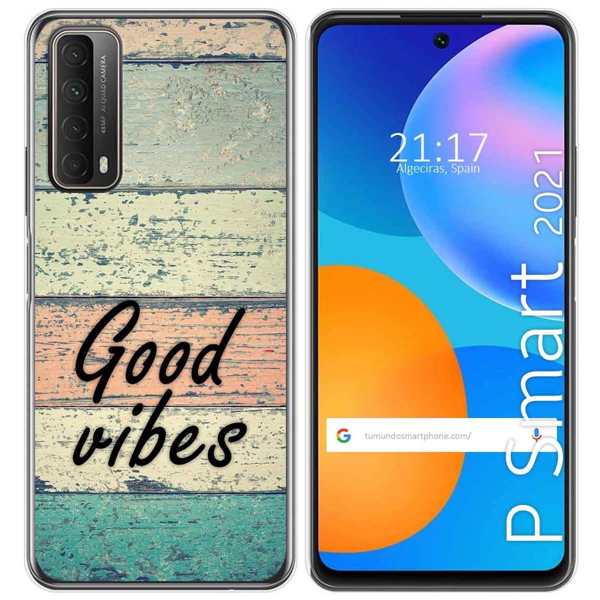 Funda Gel Tpu para Huawei P Smart 2021 diseño Madera 01 Dibujos