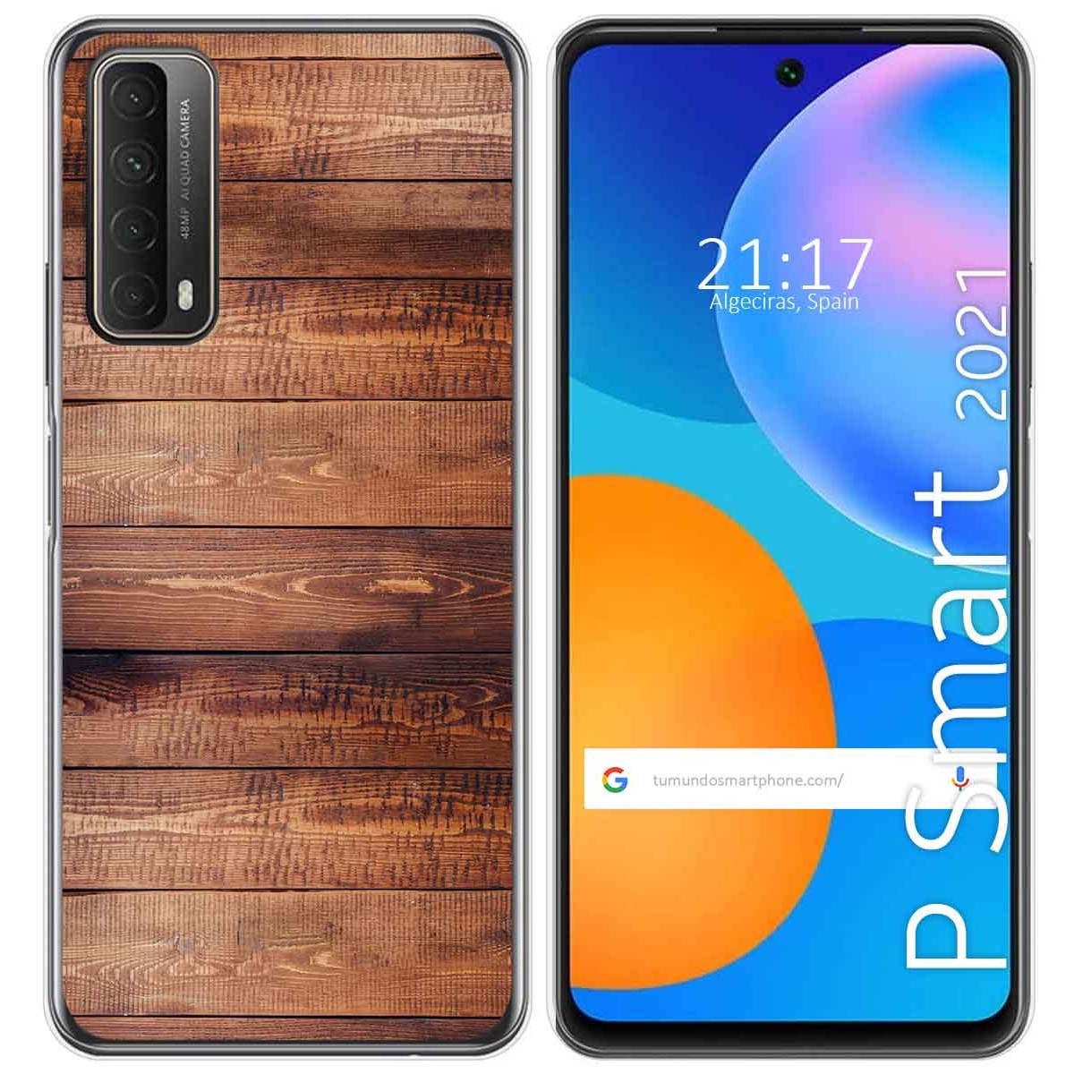 Funda Gel Tpu para Huawei P Smart 2021 diseño Madera 02 Dibujos