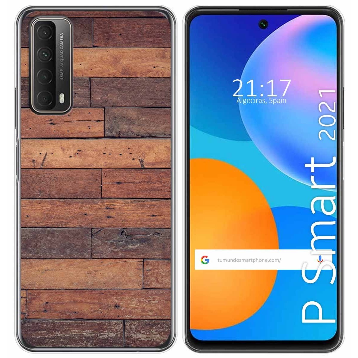 Funda Gel Tpu para Huawei P Smart 2021 diseño Madera 03 Dibujos