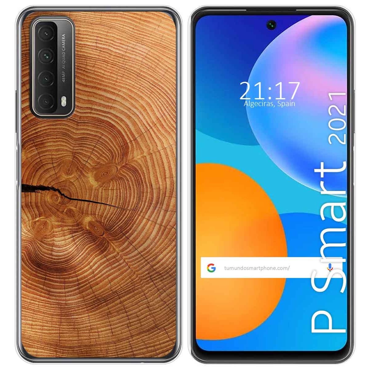 Funda Gel Tpu para Huawei P Smart 2021 diseño Madera 04 Dibujos