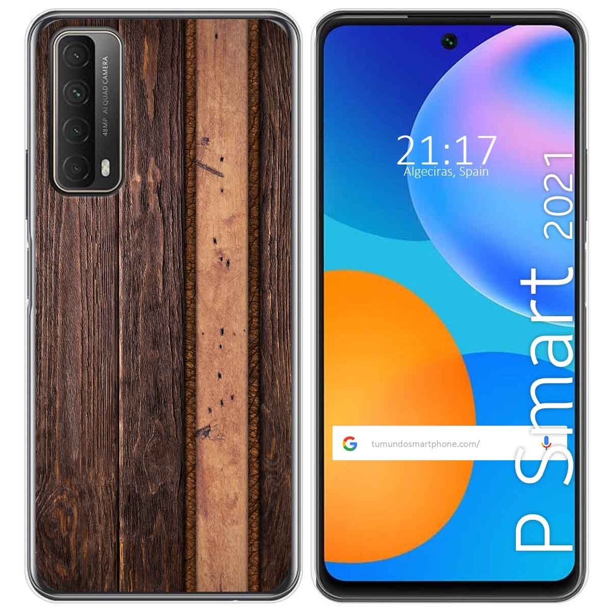Funda Gel Tpu para Huawei P Smart 2021 diseño Madera 05 Dibujos