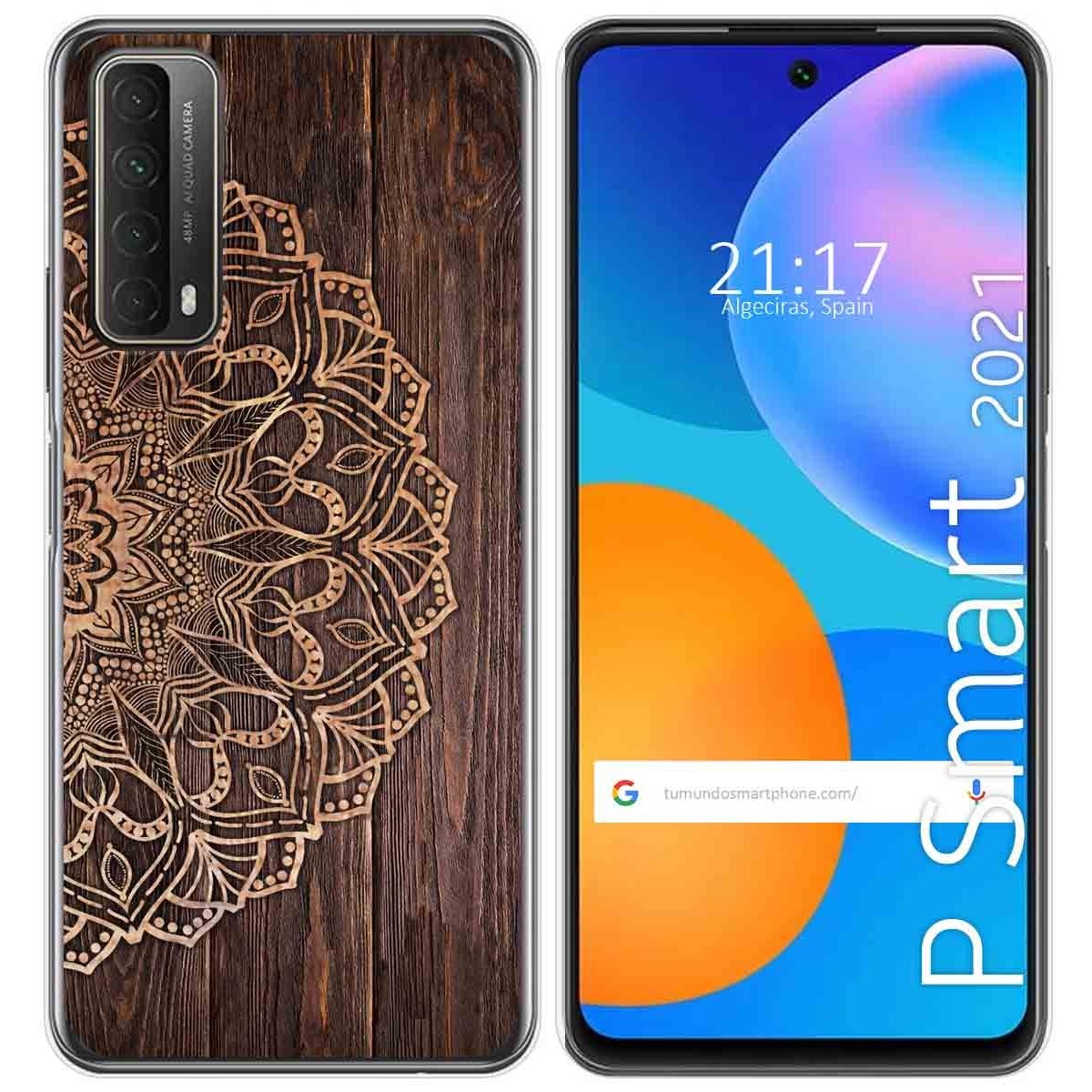 Funda Gel Tpu para Huawei P Smart 2021 diseño Madera 06 Dibujos