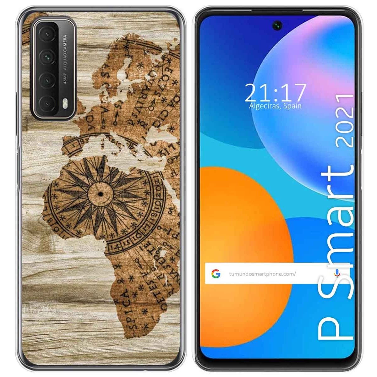 Funda Gel Tpu para Huawei P Smart 2021 diseño Madera 07 Dibujos