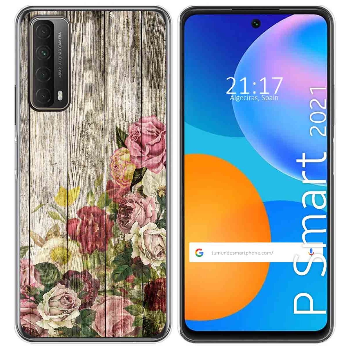 Funda Gel Tpu para Huawei P Smart 2021 diseño Madera 08 Dibujos