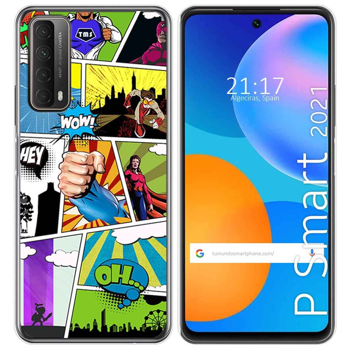 Funda Gel Tpu para Huawei P Smart 2021 diseño Comic Dibujos