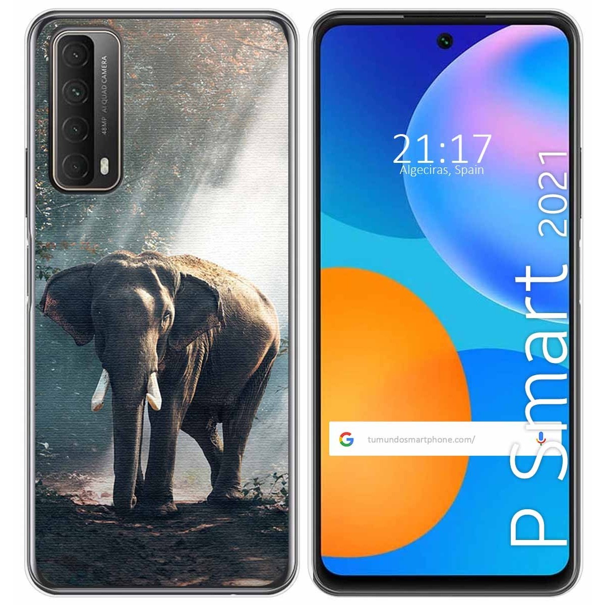 Funda Gel Tpu para Huawei P Smart 2021 diseño Elefante Dibujos