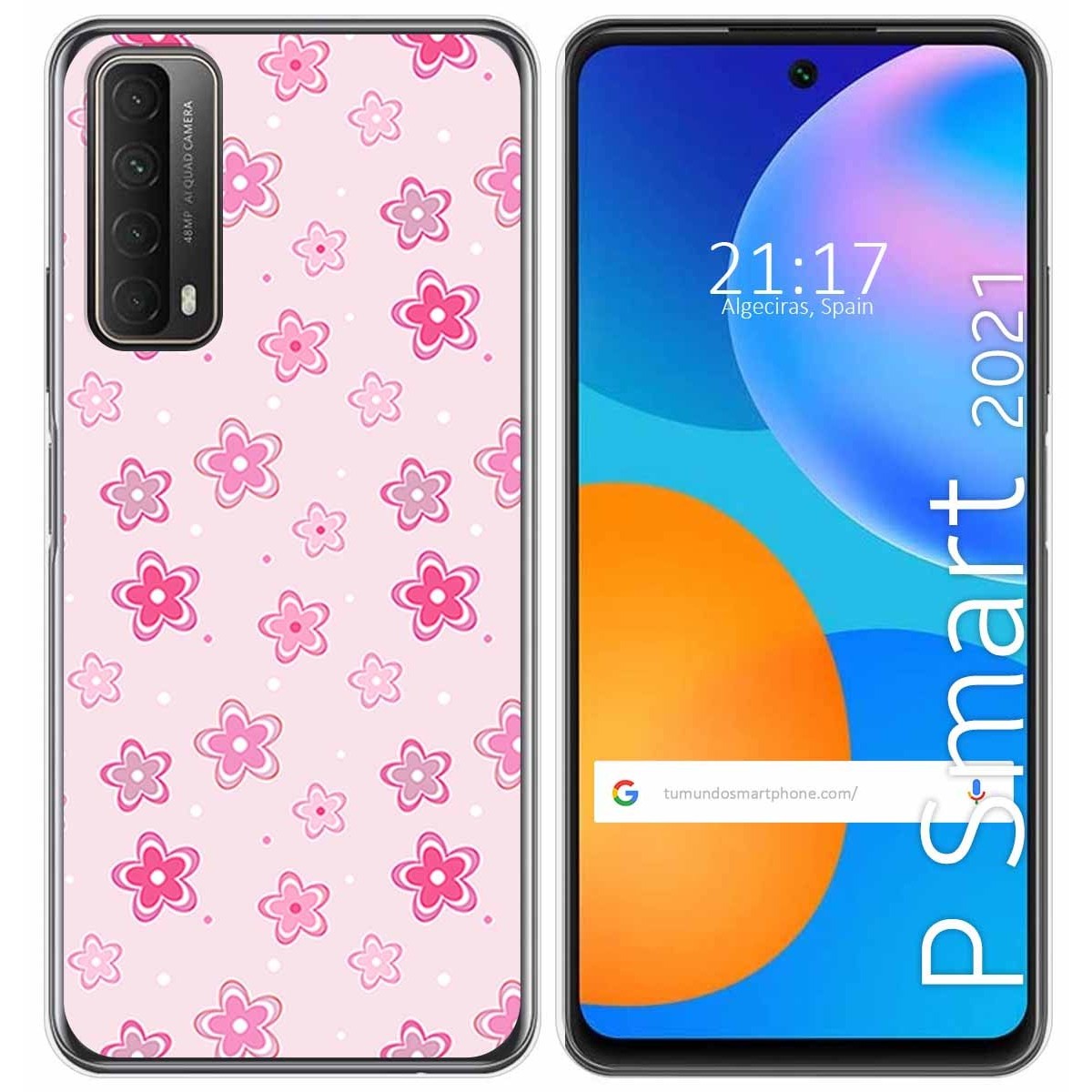 Funda Gel Tpu para Huawei P Smart 2021 diseño Flores Dibujos