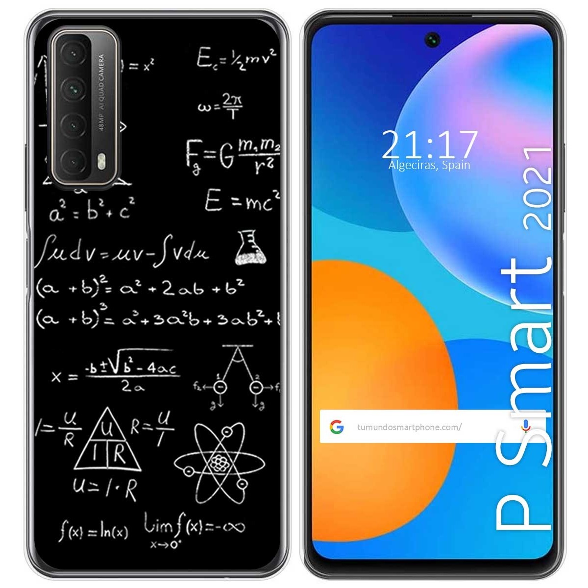 Funda Gel Tpu para Huawei P Smart 2021 diseño Formulas Dibujos