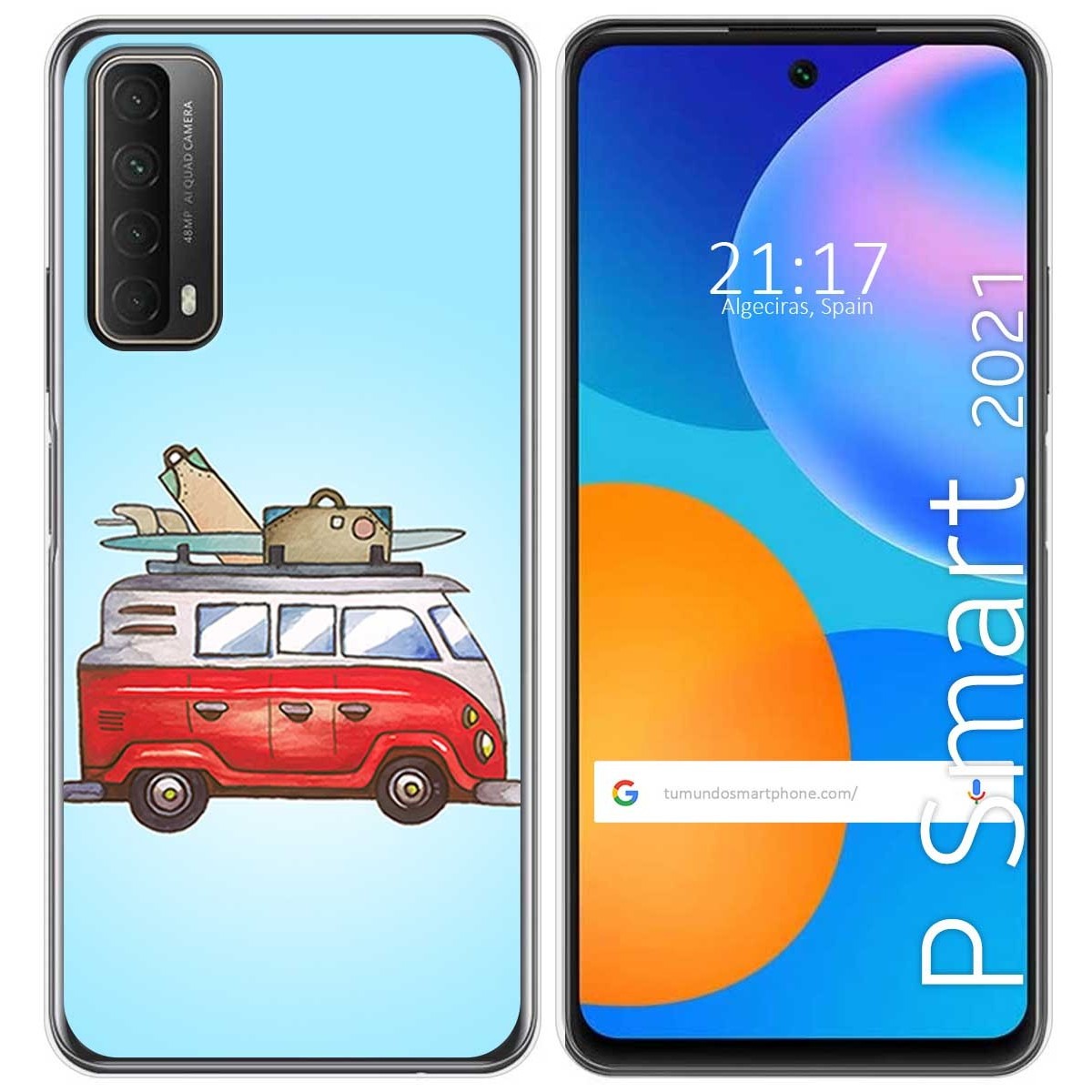 Funda Gel Tpu para Huawei P Smart 2021 diseño Furgoneta Dibujos