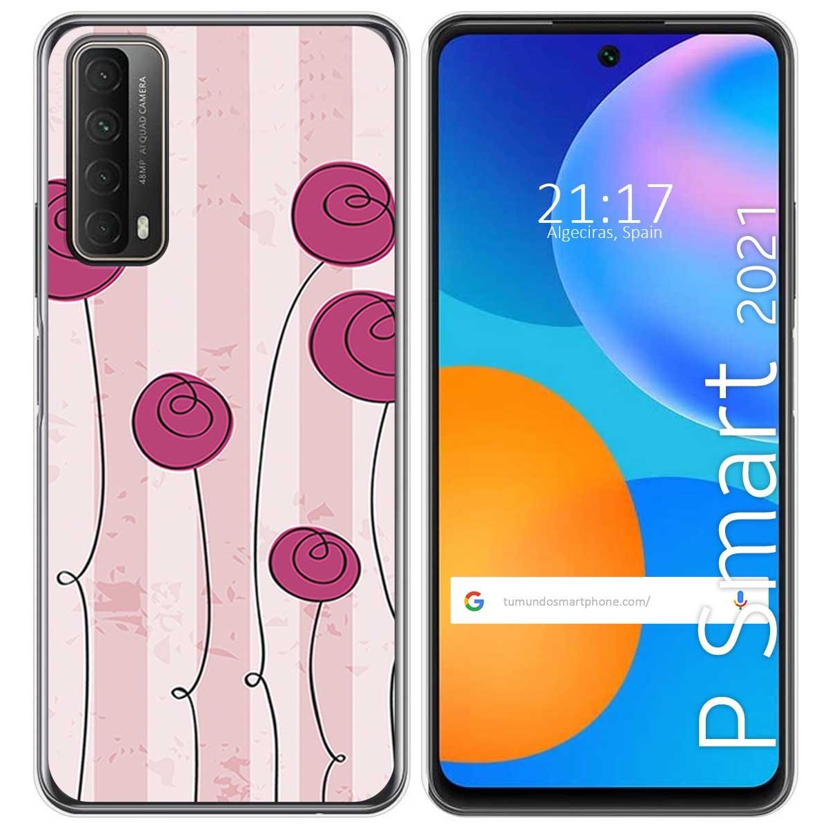 Funda Gel Tpu para Huawei P Smart 2021 diseño Flores Vintage Dibujos