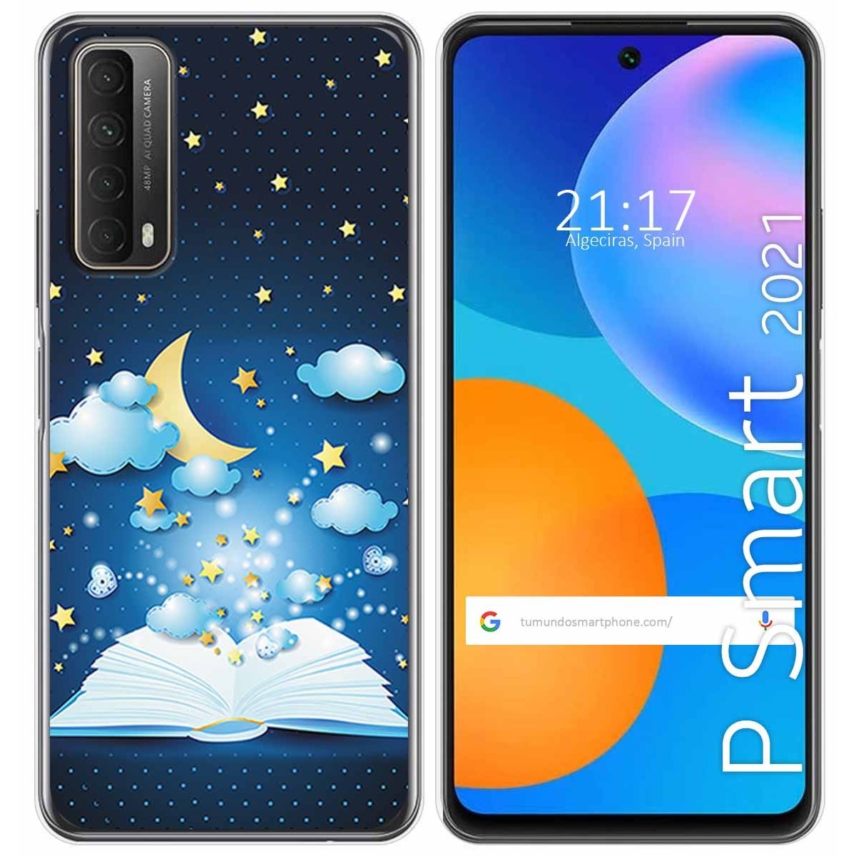 Funda Gel Tpu para Huawei P Smart 2021 diseño Libro Cuentos Dibujos