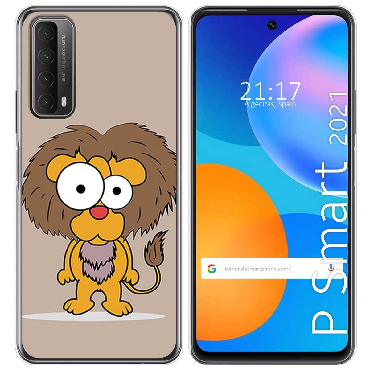 Funda Gel Tpu para Huawei P Smart 2021 diseño Leon Dibujos
