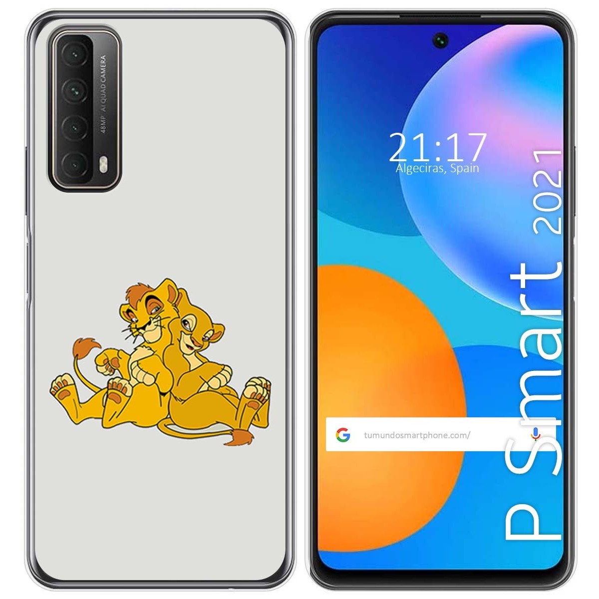 Funda Gel Tpu para Huawei P Smart 2021 diseño Leones Dibujos