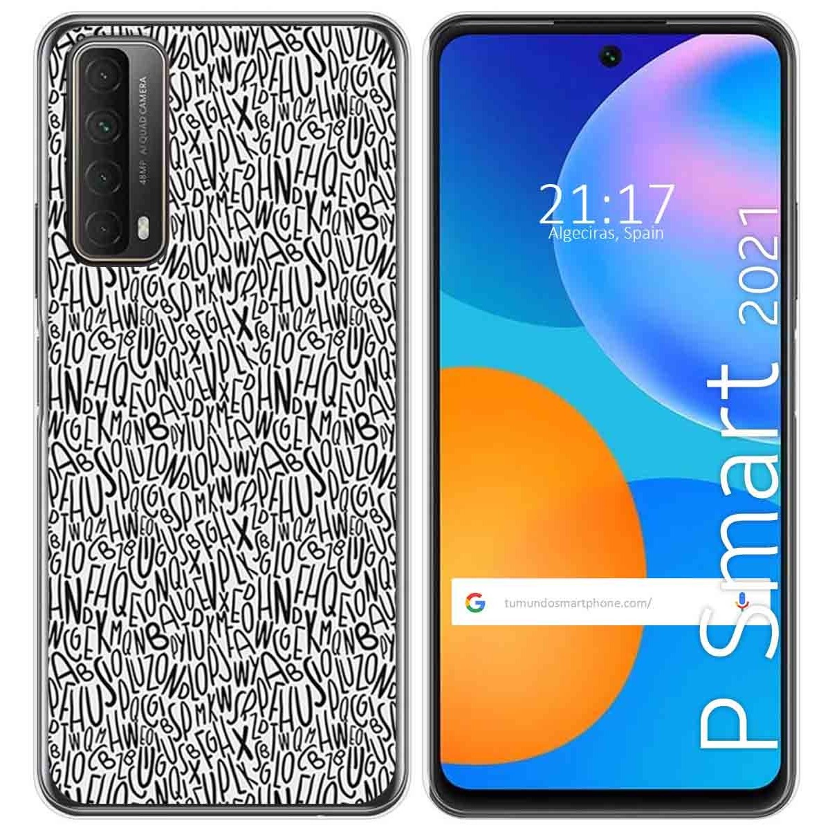 Funda Gel Tpu para Huawei P Smart 2021 diseño Letras Dibujos