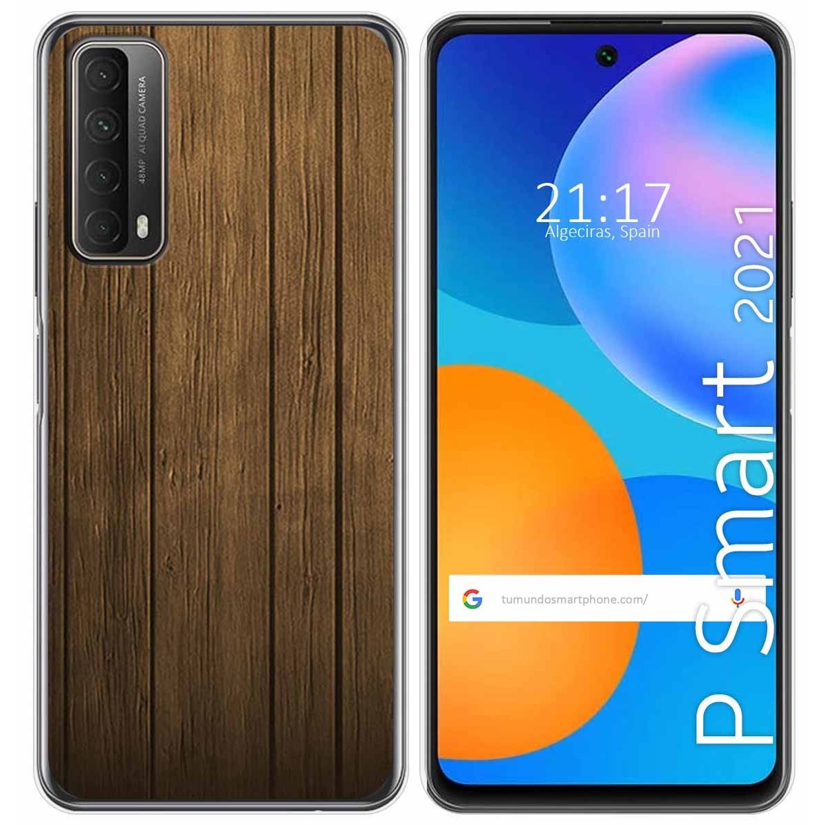 Funda Gel Tpu para Huawei P Smart 2021 diseño Madera Dibujos