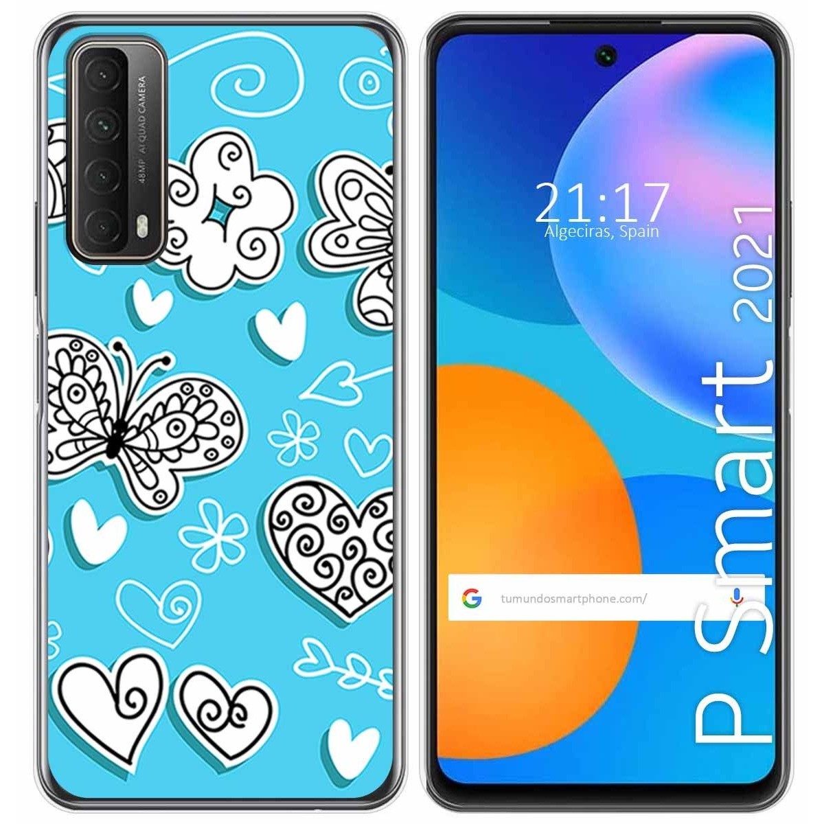 Funda Gel Tpu para Huawei P Smart 2021 diseño Mariposas Dibujos