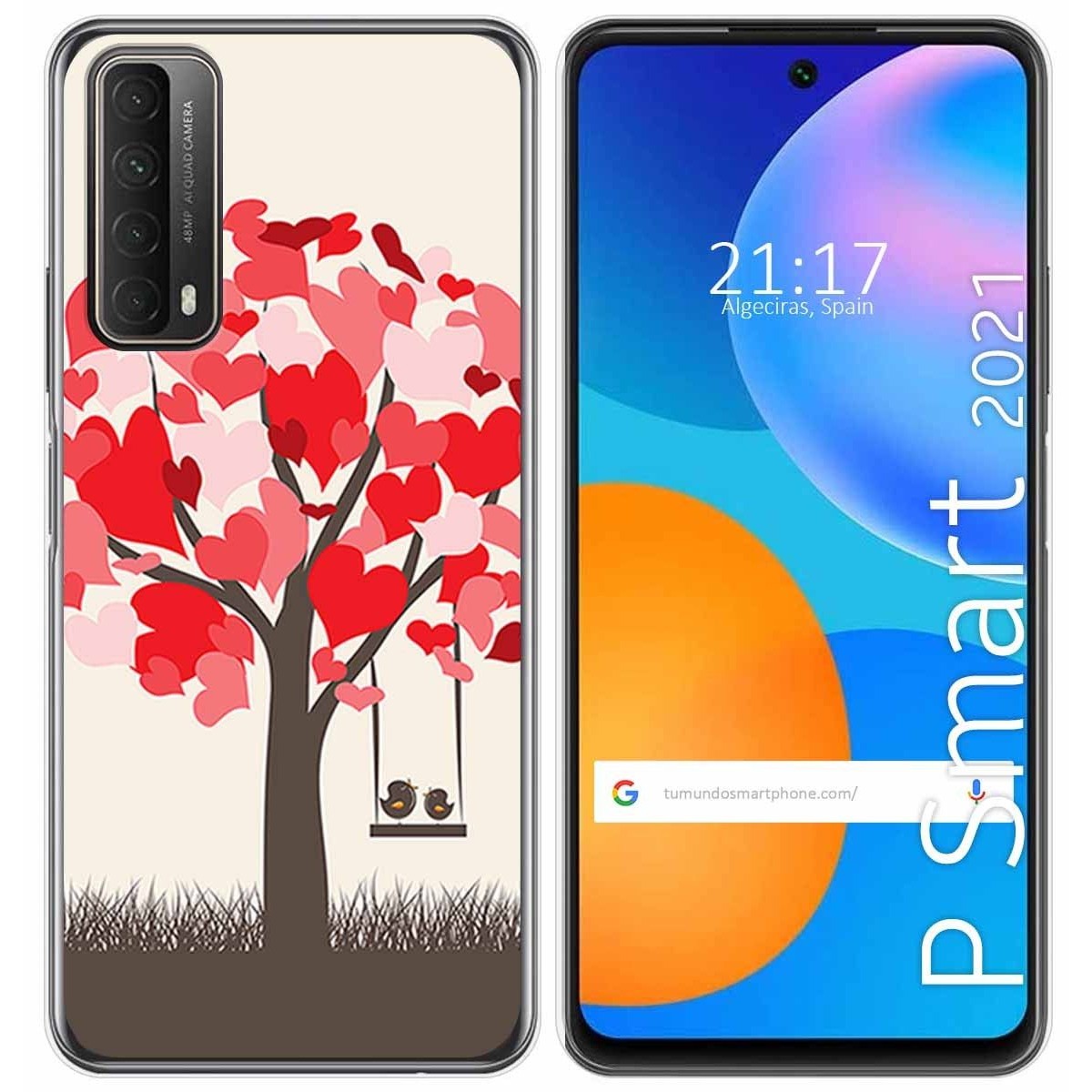 Funda Gel Tpu para Huawei P Smart 2021 diseño Pajaritos Dibujos