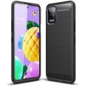 Funda Gel Tpu Tipo Carbon Negra para Lg K52